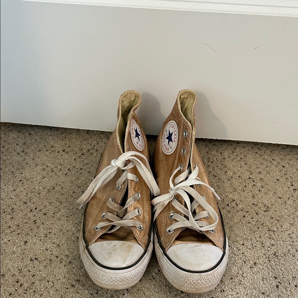 Converse Women’s Rose Gold High-Top Sneakers